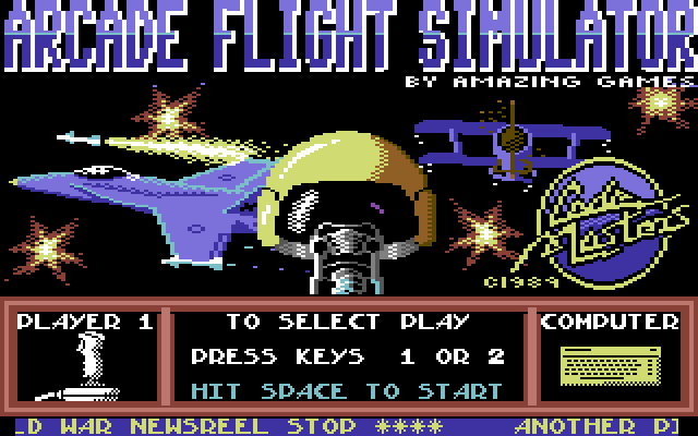 Arcade Flight Simulator 1989 By Amazing Games C64 Game 